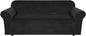 H.VERSAILTEX Stretch Velvet Sofa Covers Large Couch Covers Sofa Slipcovers with Non Slip Straps Underneath The Furniture, Feature Thick Comfy Rich Velour (XL Sofa, 98"-105", Black)