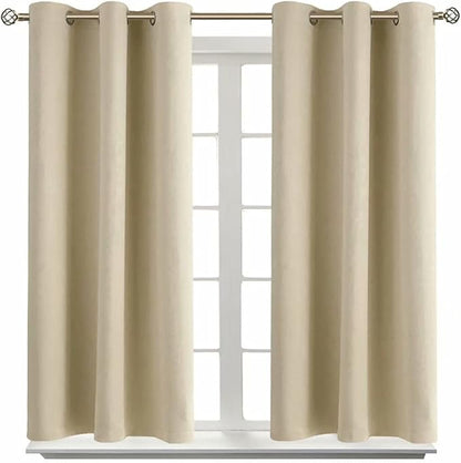 BGment Room Darkening Curtains 54 Inches Long - Grommet Thermal Insulated Drapes Window Treatment Curtains for Bedroom, 2 Panels, 38 x 54 Inch, Beige