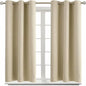 BGment Room Darkening Curtains 54 Inches Long - Grommet Thermal Insulated Drapes Window Treatment Curtains for Bedroom, 2 Panels, 38 x 54 Inch, Beige