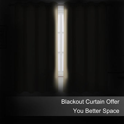 LEMOMO Blackout Curtains 66 x 72 Inch Long Beige Curtains Set of 2 Panels Room Darkening Curtains for Bedroom and Living Room