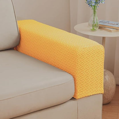 Soothing Home Sofa Covers, Sofa Hero Covers, Wear-Resistant Universal Couch Covers Washable Stretch Sectional Couch Cushion Covers (Yellow,Arm Rest Covers 2pcs)