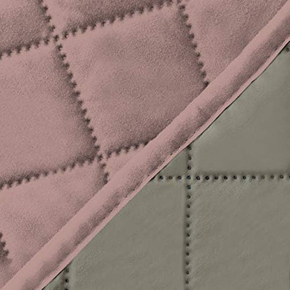 Easy-Going 4 Seater Sofa Slipcover Reversible Sofa Cover Water Resistant Couch Cover with Foam Sticks Elastic Straps Furniture Protector for Pets Children Dog Cat (XX-Large, Pink/Beige)