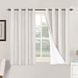 H.VERSAILTEX Primitive Linen Curtains 100% Blackout Curtain Drapes Burlap Fabric Curtains with White Thermal Insulated Liner, Grommet Top Drapes Living Room/Bedroom (2 Panels, 52 x 54 Inch, Ivory)