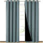 NICETOWN 100% Blackout Curtains for Bedroom 84 incehs Long, Privacy Protection & Noise Reducing Full Shade Drapes with Black Liner, Insulated Window Treatment, 2 Pieces, 52" W per Panel, Stormy Sea