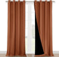 NICETOWN Full Shading Curtains for Windows, Super Heavy-Duty Black Lined Blackout Curtains for Bedroom, Privacy Assured Window Treatment (Burnt Orange, Pack of 2, 52 inches W x 95 inches L)