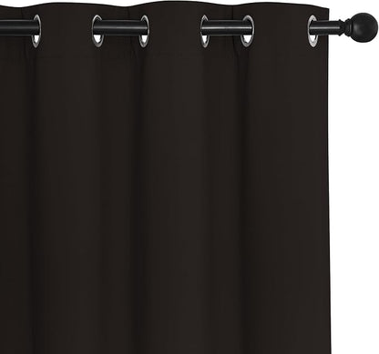 NICETOWN Room Darkening Curtains for Nursery, Grommet Thermal Insulated Light Blocking Window Treatments Sound Reducing for Bedroom, W37 x L72, 2 Panels, Toffee Brown