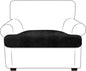 Leather Look Couch Cushion Covers Sofa Seat Slipcovers Sets Couches Furniture Protector for Sectional Armchair Loveseat Pets Kids Stretch Spandex Fabric (1 T-Cushion Armchair, Black)