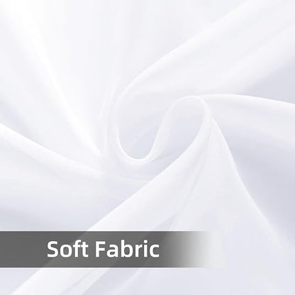 youleyar Solid Sheer Rod Pocket Curtain Voile Draperies 4 Panels White Beige Black Grey Ivory 52 Inch Width 72 Inch Long 1 Pair for Kitchen Bedroom Children Living Room Yard(Optical White,52 Wｘ72 L)