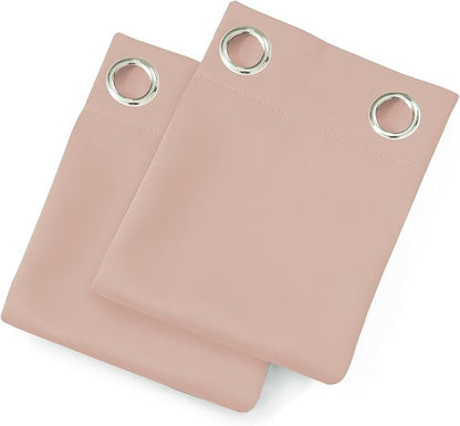 LEMOMO Blackout Curtains 52 x 108 inch/Blush Curtains Set of 2 Panels/Thermal Insulated Room Darkening Bedroom Curtains