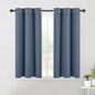 NICETOWN Thermal Insulated Curtains Blackout Draperies, Window Treatment Solid Grommet Room Darkening Drape Panels for Bedroom (Set of 2 Panels, 42 by 45 Inch Long, Stone Blue Blue)