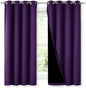 NICETOWN 100% Blackout Curtain Panels, Thermal Insulated Black Liner Curtains for Kitchen, Noise Reducing and Cold Blocking Drapes for Windows (Set of 2, Royal Purple, 52-inch Wide by 63-inch Long)