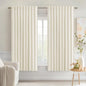 MIULEE Birch Back Tab Blackout Curtains 63 Inch Length 2 Panels Set for Living Room Bedroom Privacy, Rod Pocket/Pinch Pleat Thermal Insulated Room Darkening Pleated Light Blocking Drapes