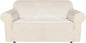 H.VERSAILTEX Stretch Velvet Loveseat Covers for 2 Cushion Couch Covers for Living Room Sofa Covers Slipcovers with Non Slip Straps Bottom, Ultra Thick Comfy Velour (Width 58"-72", Ivory)