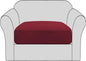 H.VERSAILTEX High Stretch Individual Seat Cushion Covers Sofa Slipcovers Couch Cushion Covers Sofa Covers Featuring Jacquard Textured Twill Fabric (1 Pack for 1 Cushion Chair, Burgundy Red, Small)