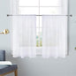 SpaceDresser White Kitchen Sheer Valance Curtains 24 Inch, Voile Sheer Cafe Curtains for Bathroom Farmhouse Country Light Filtering Short Window Curtain 1 Pair 2 Panels(White,26 W x 24 L)