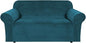 H.VERSAILTEX Stretch Velvet Loveseat Covers for 2 Cushion Couch Covers for Living Room Sofa Covers Slipcovers with Non Slip Straps Bottom, Ultra Thick Comfy Velour (Width 58"-72", Deep Teal)