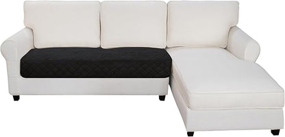 Easy-Going Sectional Couch Covers for Dogs L Shape Sofa Cover Reversible Sofa Slipcover Chaise Lounge Cover Furniture Protector Cover for Pets Dog Cat (30 x 50 inches, Black/Beige)