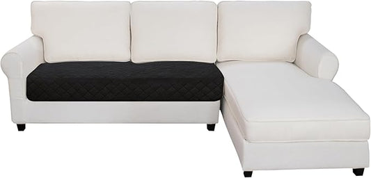 Easy-Going Sectional Couch Covers for Dogs L Shape Sofa Cover Reversible Sofa Slipcover Chaise Lounge Cover Furniture Protector Cover for Pets Dog Cat (30 x 50 inches, Black/Beige)