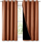 NICETOWN Burnt Orange 100% Blackout Lined Curtains, 2 Thick Layers Completely Blackout Window Treatment Thermal Insulated Drapes for Kitchen/Bedroom (1 Pair, 52" Width x 63" Length Each Panel)