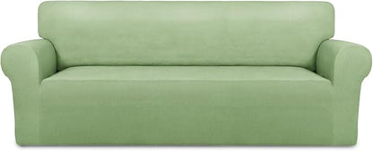 PureFit Super Stretch Sofa Slipcover – Spandex Non Slip Soft Couch Sofa Cover, Washable Furniture Protector with Non Skid Foam and Elastic Bottom for Kids, Pets （Sofa, Sage Green）