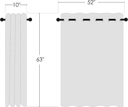 NICETOWN Greyish White Room Darkening Curtain Panels - Window Treatment Thermal Insulated Grommet Room Darkening Curtains/Drapes for Bedroom (2 Panels, 52 by 63, Greyish White)