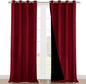 NICETOWN Full Shading Curtains 90 inches Long 2 Panels Set for Windows, Super Heavy-Duty Black Lined Blackout Curtains for Bedroom, Privacy Assured Window Treatment (Burgundy Red, 52 inches W)