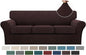 Turquoize 4 Piece Sofa Covers For 3 Cushion Couch Sofa Slipcover Soft Couch Cover For Dogs-Washable Sofa Furniture Covers With 3 Individual Cushion Covers Thick Jacquard Fabric (3 Cushion Sofa, Brown)