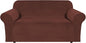 H.VERSAILTEX Stretch Velvet Loveseat Covers for 2 Cushion Couch Covers for Living Room Sofa Covers Slipcovers with Non Slip Straps Bottom, Ultra Thick Comfy Velour (Width 58"-72", Burnt Brick)
