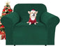 H.VERSAILTEX Stretch Velvet Armchair Cover Couch Covers 1 Cushion Chair Slipcover for Living Room Furniture Cover Crafted from Thick Comfy Rich Velour (Chair 31"-49", Christmas Green)