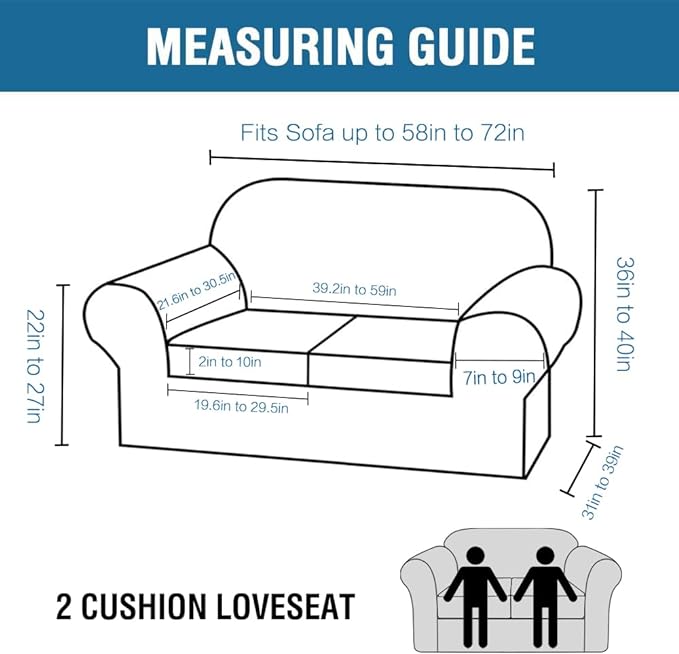 H.VERSAILTEX Real Velvet Plush 3 Piece Stretch Sofa Covers Couch Covers for 2 Cushion Couch Loveseat Covers Width Up to 72 Inch Feature Thick Soft Stay in Place (Medium Sofa, Deep Teal)