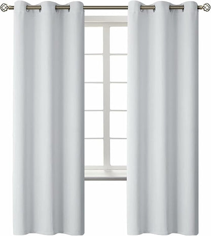 BGment Room Darkening Curtains 72 Inches Long - Grommet Thermal Insulated Drapes Window Treatment Curtains for Bedroom, 2 Panels, 42 x 72 Inch, Greyish White