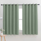 NICETOWN Thermal Insulated Greyish Green Blackout Curtains for Bedroom, Window Treatment Solid Grommet Room Darkening Drape Panels for Bedroom (Set of 2, 70 by 63 inches Long)