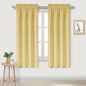 DWCN Blackout Curtains for Bedroom – Rod Pocket Thermal Insulated Noise Reducing Noise Reducing Drapes for Living Room, W 42 x L 63 Inch, 2 Panels, Light Yellow