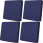 Newwiee Set of 4 Stretch Patio Cushion Covers Sofa Couch Seat Chair Slipcovers Cushion Cover Replacement Furniture Protector for Pets Washable(Navy Blue,Seat Cover,Solid)