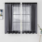 MIULEE 2 Panels Solid Color Sheer Window Curtains Elegant Halloween Window Voile Panels/Drapes/Treatment for Bedroom Living Room (54X54 Inches Black)