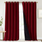NICETOWN Total Shade Curtains and Draperies, Burgundy Red, Package of 2, 62 inches Wide x 95 inches, LongHeavy-Duty Full Light Shading Drapes with Black Liner Backing for Villa/Hall/Dorm Window