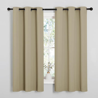 NICETOWN Thermal Insulated Grommet Room Darkening Curtains/Draperies/Panels for Bedroom (Cocoa Eggnog, 2 Panels, W42 x L63 inches)