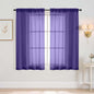 Purple Window Sheer Curtains 54 inch Length, Soft Airy Light Filtering Sheer Curtain 2 Panels Set, Dual Rod Pocket Gauze Purple Drapes for Living Room Bedroom, 2x42Wx54L Inches