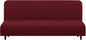 U-NICE HOME Stretch Futon Cover Armless Bed Slipcover - Soft Jacquard Fabric Washable for Pet Friendly, Burgundy