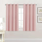 H.VERSAILTEX Blackout Curtain for Living Room Small Window Kitchen Blackout Curtains 45 inch Length Energy Saving Solid Grommet Blackout Drape, One Panel, Baby Pink, 52" W x 45" L
