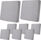 Newwiee 8Pcs Patio Cushion Covers Stretch Outdoor Cushion Cover Replacement for Patio Furniture Sofa Couch Slipcovers, Soft Flexibility Washable Furniture Protector(Waterproof Pure,Light Grey)