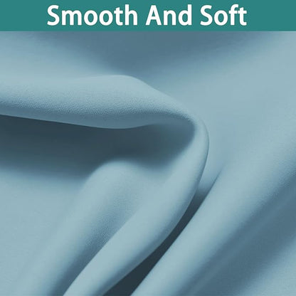 Yakamok 100% Blackout Curtains 84 Inches Long, 2 Thick Layers Heat and Full Light Blocking Soft Thermal Insulated Drapes for Bedroom(52" Wide Each Panel, Sky Blue, 1 Panel)