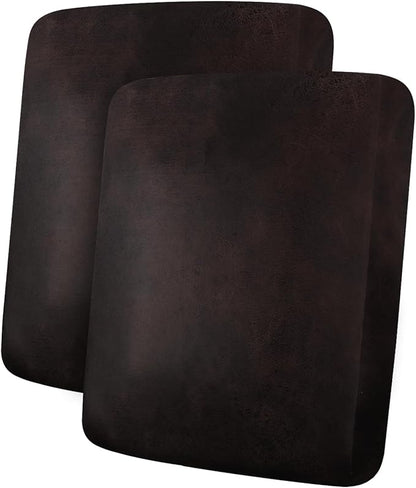 Leather Look Couch Cushion Covers Sofa Seat Slipcovers Sets Couches Furniture Protector for Sectional Armchair Loveseat Pets Kids Stretch Spandex Fabric (2 Cushion Sofa, Chocolate)