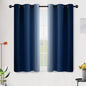 SimpleHome Ombre Room Darkening Curtains 45 inches Length for Bedroom,Grommet Gradient Light Blocking Blue Gradient Window Curtains for Living Room,2 Panels, 42x45 inches