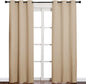 NICETOWN Thermal Insulated Eyelet Top Room Darkening Panels/Curtains/Drapes for Bedroom (2 Panels, W42 x L84 inches, Biscotti Beige)