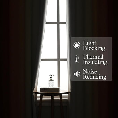 Estelar Textiler Burnt Orange and Greyish White Ombre Blackout Curtains 84 Inch Long for Living Room, Energy Saving Thermal Insulated Room Darkening Grommet Window Drapes for Bedroom,52Wx84L,2 Panels