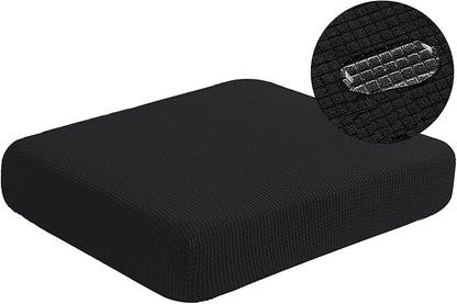 Water-Repellent Sofa Cushion Slipcovers for Living Room 3 Seater Super Fit and Soft Flexibility with Elastic Bottom Couch Seat Coat, Waterproof (Sofa Cushion, Black)