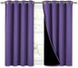 NICETOWN 100% Blackout Curtains with Black Liners, Thermal Insulated Full Blackout 2-Layer Lined Curtains, Energy Efficiency Window Draperies for Dining Room (Lilac Purple, 2 Panels, 52" W by 45" L)