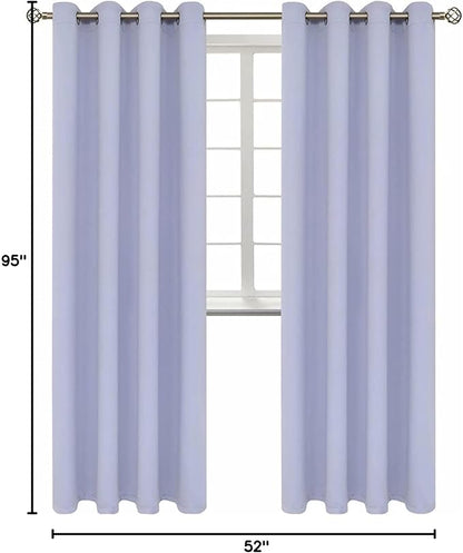 BGment Room Darkening Curtains 95 Inches Long - Grommet Thermal Insulated Drapes Window Treatment Curtains for Bedroom, 2 Panels, 52 x 95 Inch, Lavander