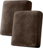 Couch Cover Stretch Velvet Sofa Cushion Cover 2-Piece - Elastic Washable Slipcover for Seat or Backrest, Couch Seat Covers for Sofas (Coffee)